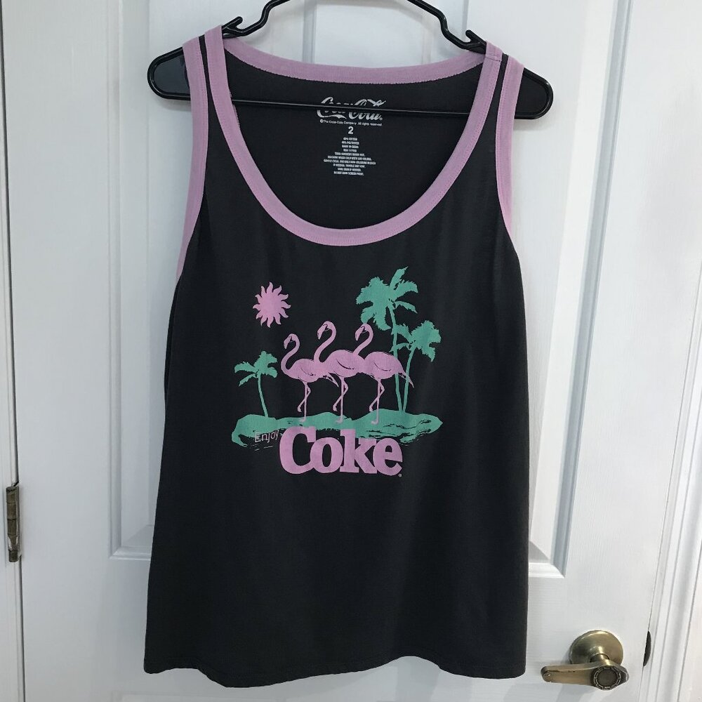 Torrid Coca-Cola Pink Flamingo Ringer Tank Top 2X